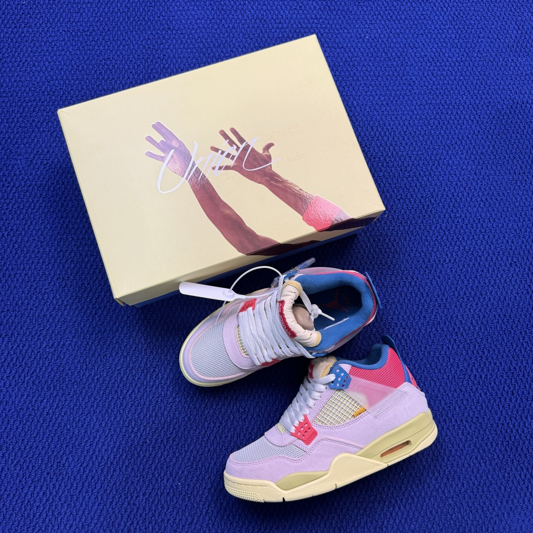 顶级性价比 aj4系列 第21色:Union联名米粉色全头层纯原大厂品质！货号：DC9533-800 尺