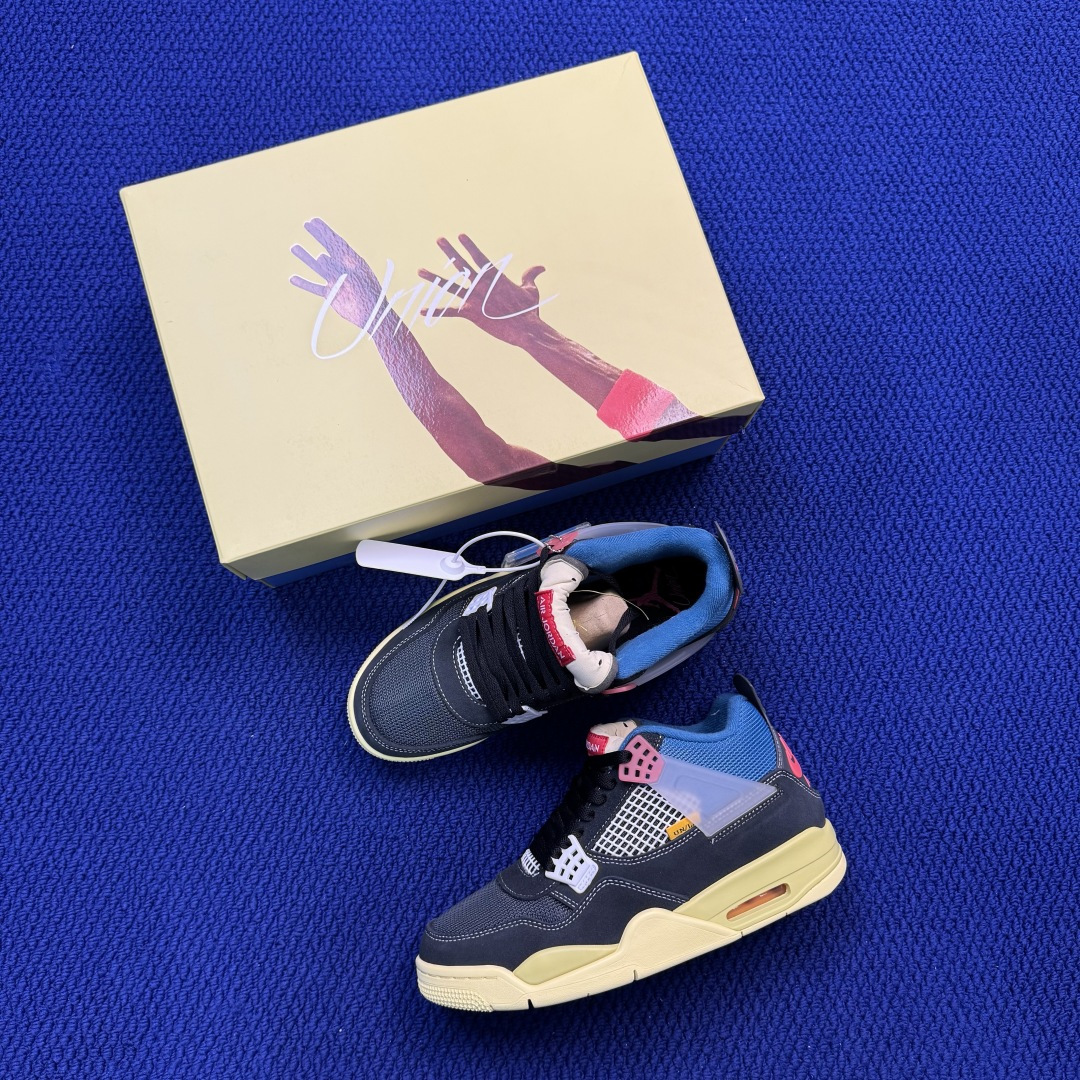 顶级性价比 aj4系列 第22色:Union联名黑蓝全头层纯原大厂品质！货号：DC9533-001 尺码