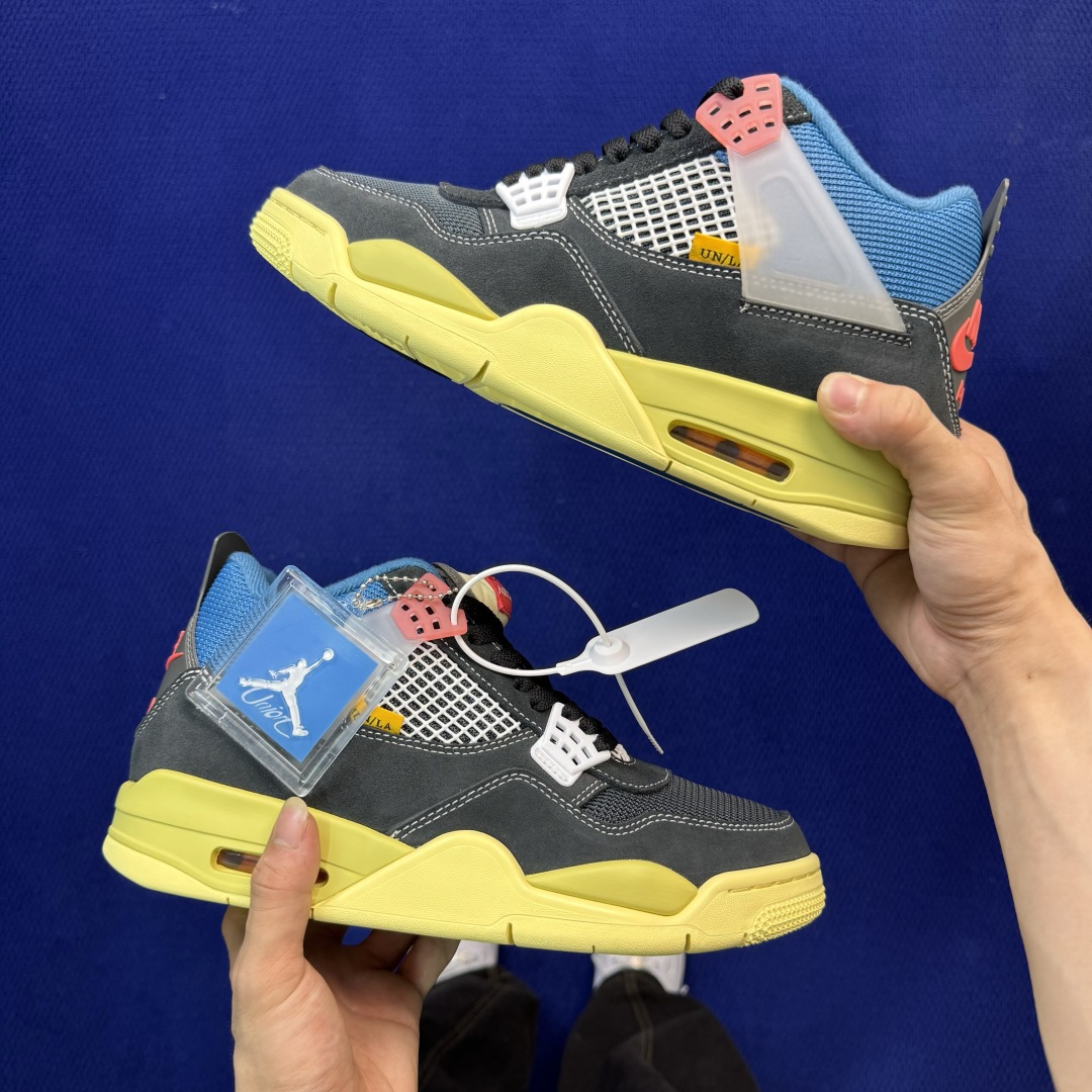 顶级性价比 aj4系列 第22色:Union联名黑蓝全头层纯原大厂品质！货号：DC9533-001 尺码