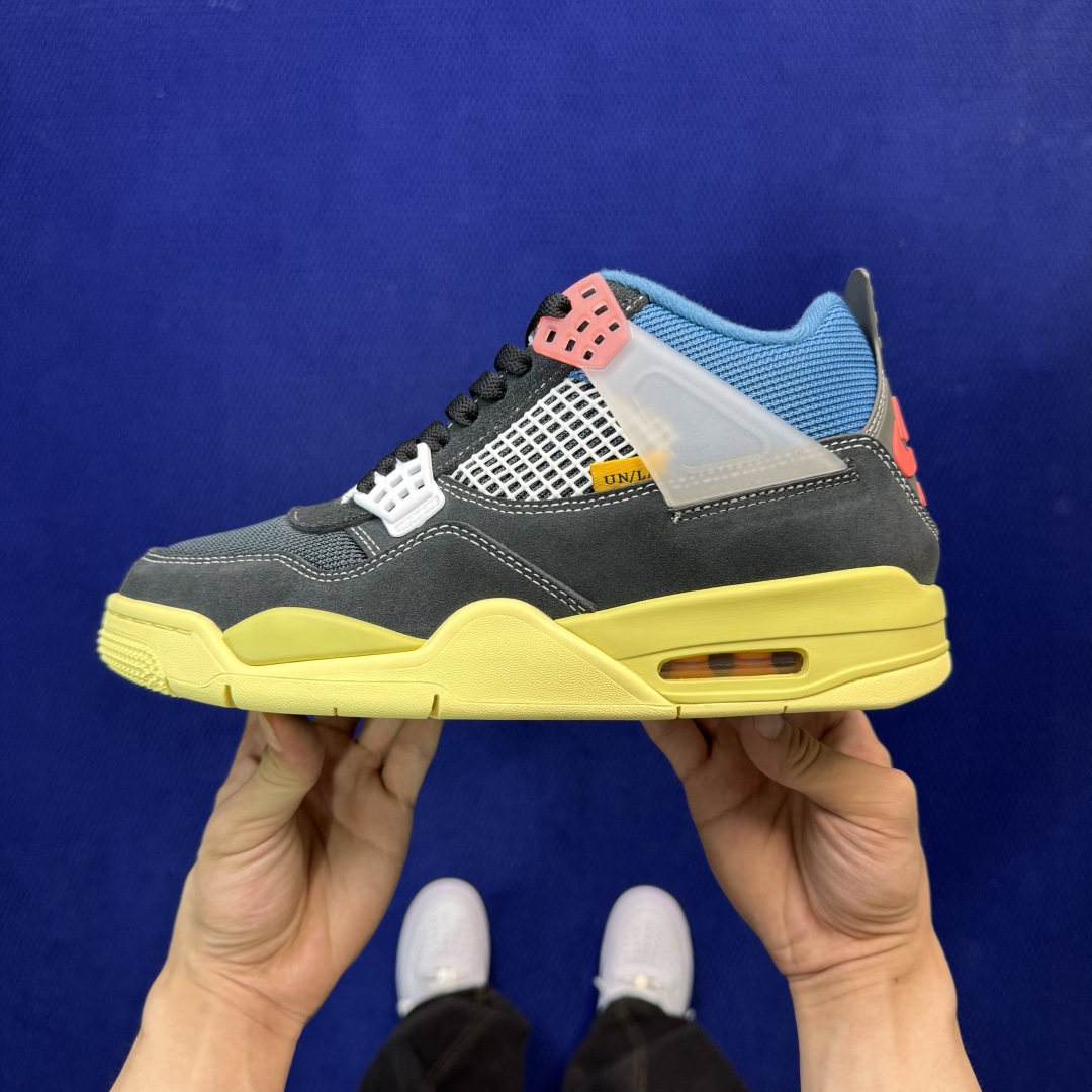 顶级性价比 aj4系列 第22色:Union联名黑蓝全头层纯原大厂品质！货号：DC9533-001 尺码