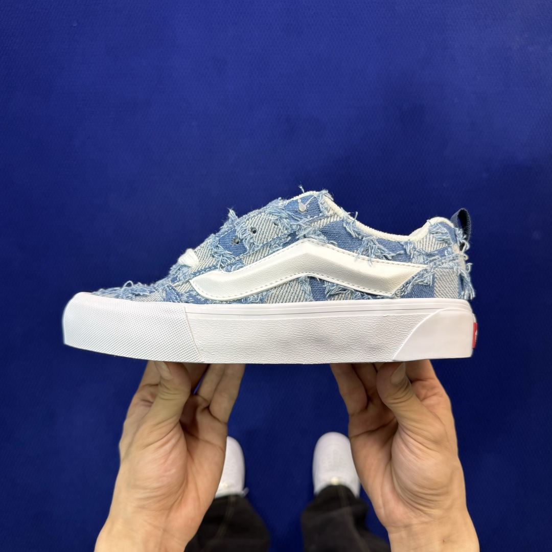 虎扑版！Vans Knu-Skool 低帮 KK55纯原级别外贸订单！万斯经典 硫化翻毛皮板鞋 粗宽立体