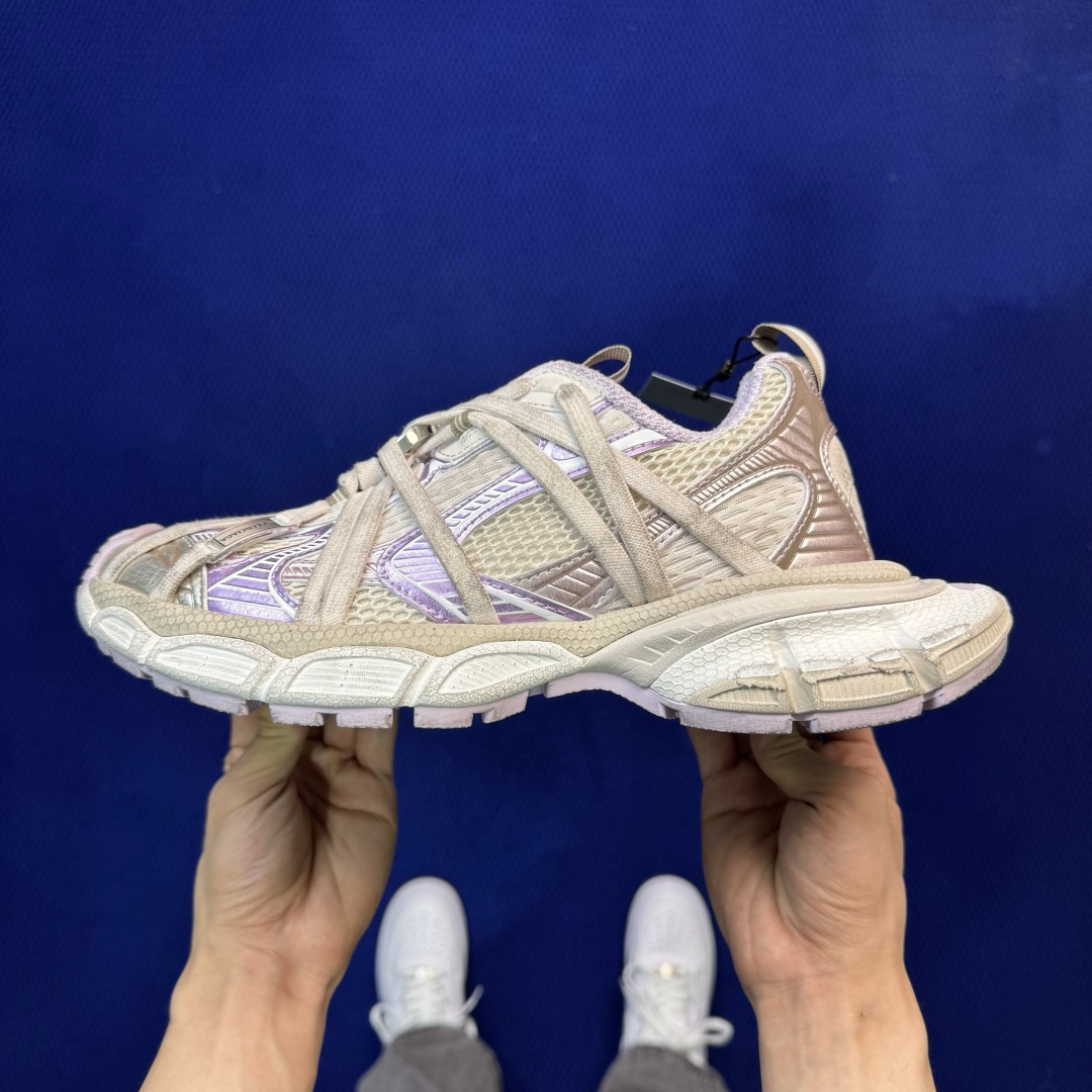 XA版！BALENCIAGA 3XL蜘蛛侠绑带款 灰紫巴黎世家十代 3XL老爹鞋复古做旧 3M反光独家湖