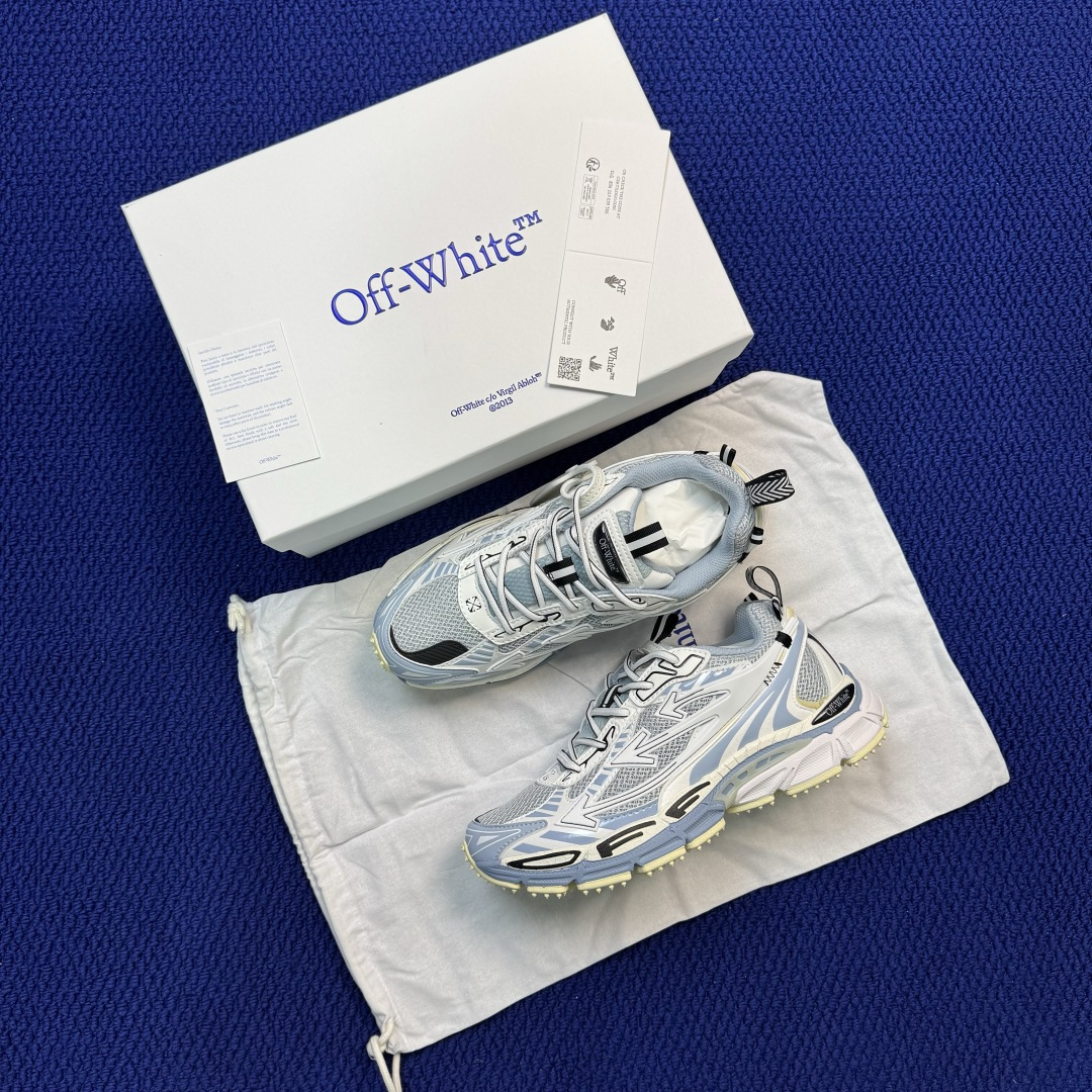 OW解构休闲跑鞋/复古老爹鞋 第57色！灰白浅蓝OFF-WHITE Be Right Back 工艺很复