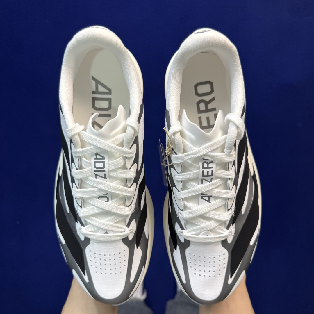 新版 AD Adizero Evo SL 阿迪达斯马拉松跑步鞋轻量Q弹缓震跑鞋新体验！第40色:白黑货号