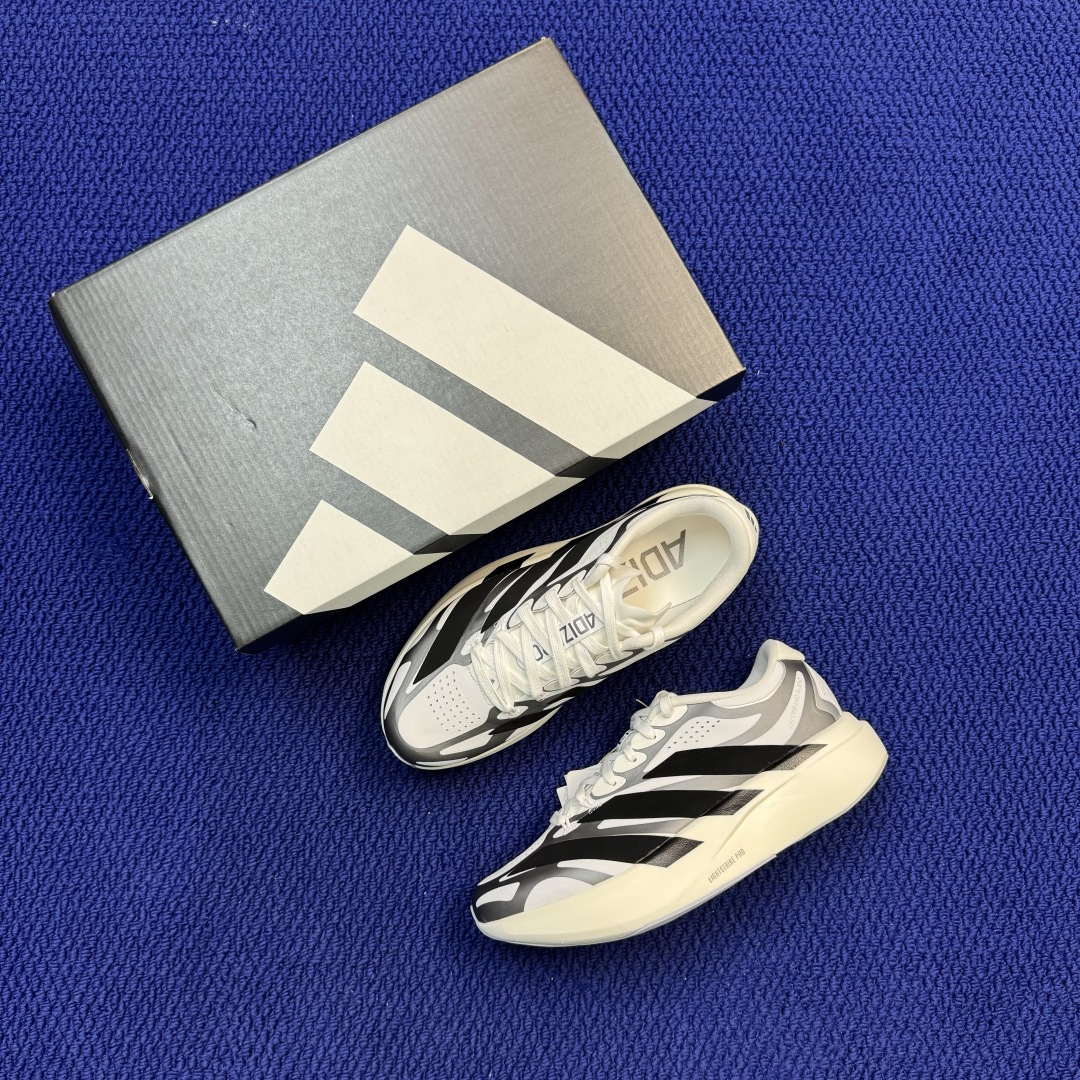 新版 AD Adizero Evo SL 阿迪达斯马拉松跑步鞋轻量Q弹缓震跑鞋新体验！第40色:白黑货号