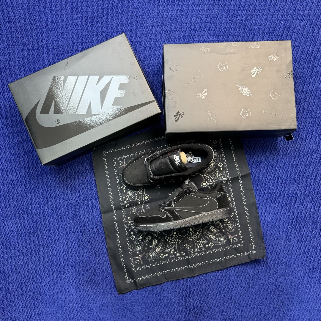 Travis Scott x Air Jordan Low 倒钩4.0黑武士完美品质出货 进口头层皮料 