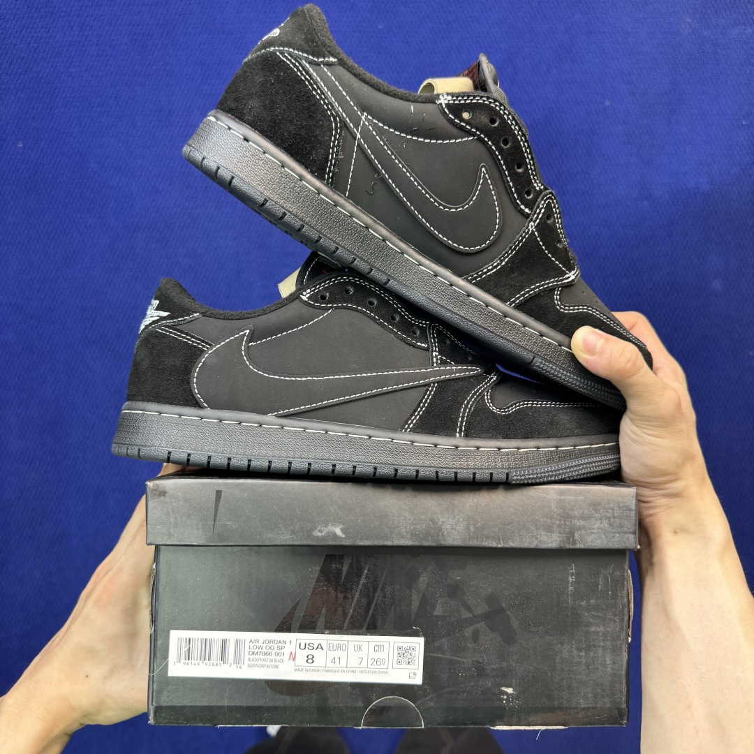 Travis Scott x Air Jordan Low 倒钩4.0黑武士完美品质出货 进口头层皮料 