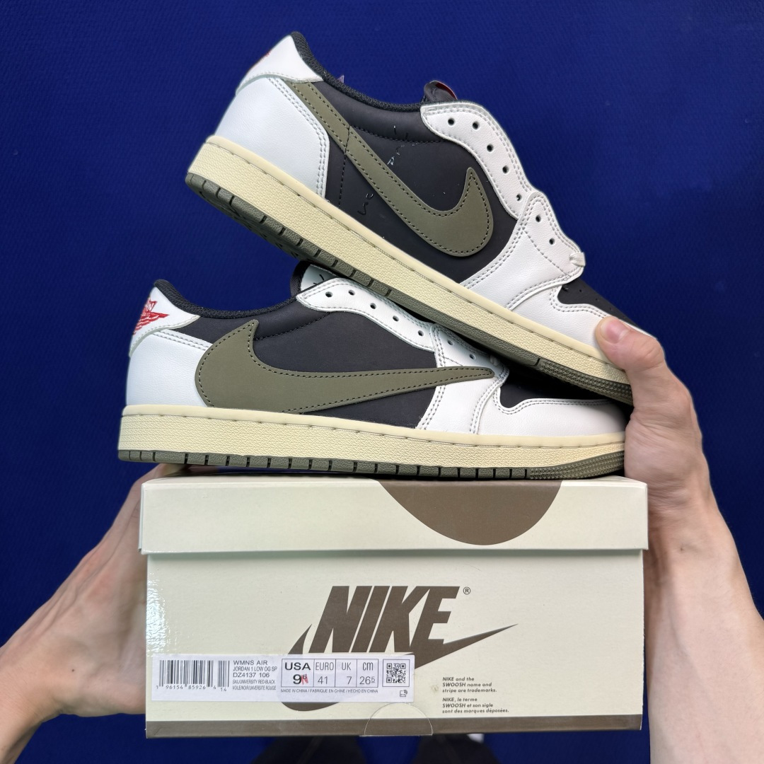 Travis Scott x Air Jordan Low 倒钩5.0 黑绿橄榄🫒完美品质出货 进口头层