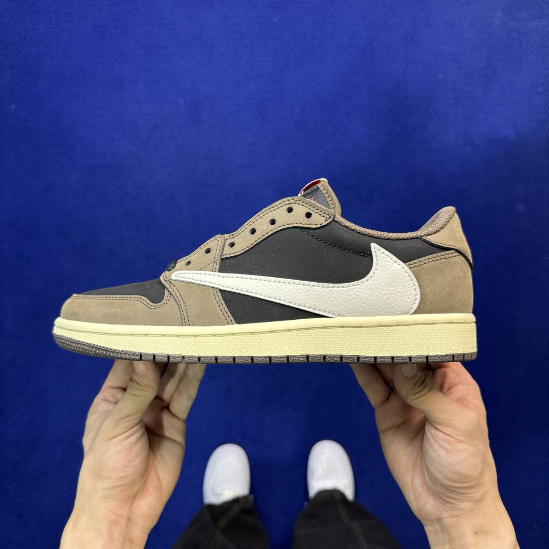 Travis Scott x Air Jordan Low 倒钩1.0初代深棕完美品质出货 进口头层皮料
