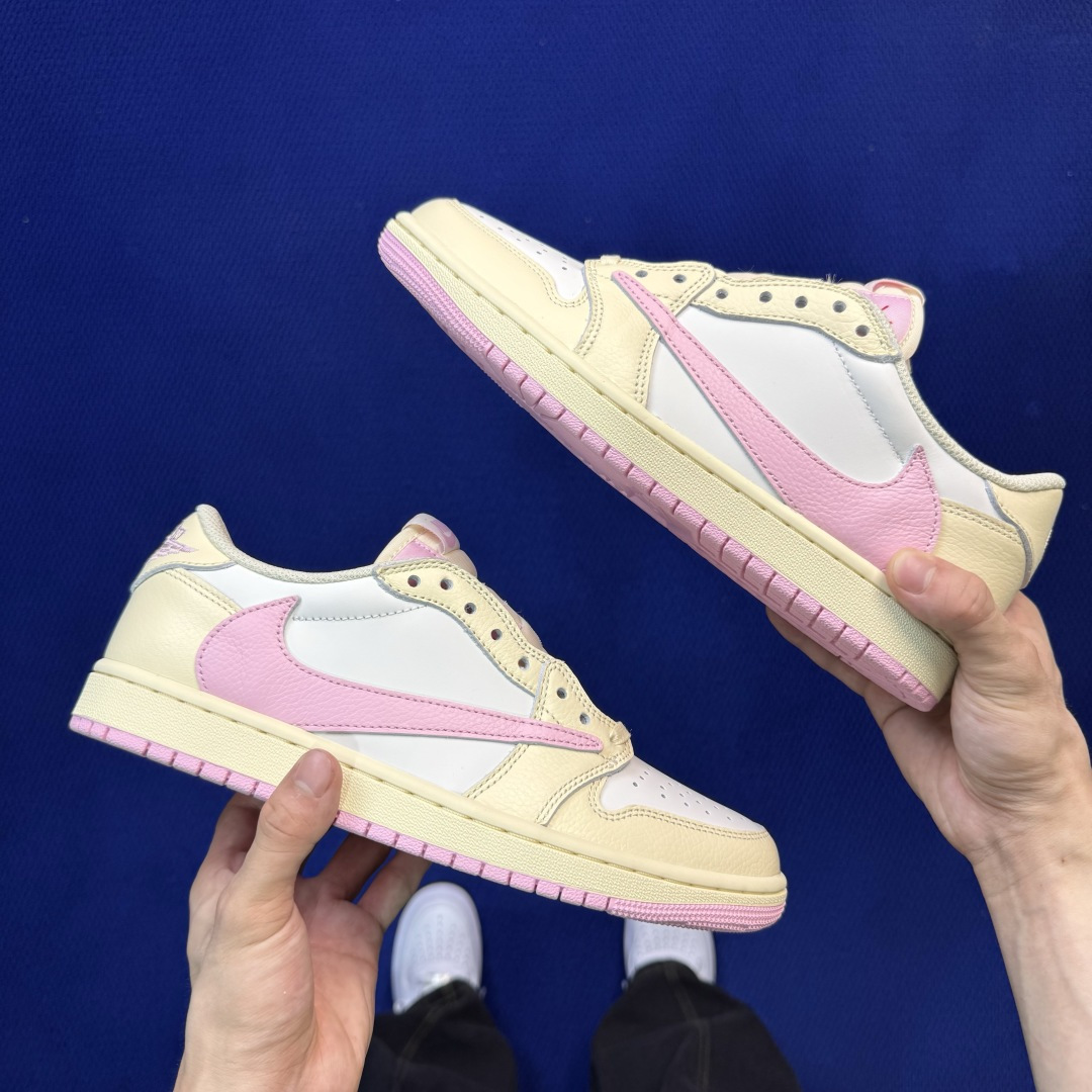 Travis Scott x Air Jordan Low 粉倒钩Shy Pink完美品质出货 进口头层