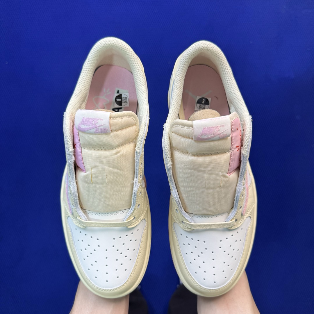 Travis Scott x Air Jordan Low 粉倒钩Shy Pink完美品质出货 进口头层