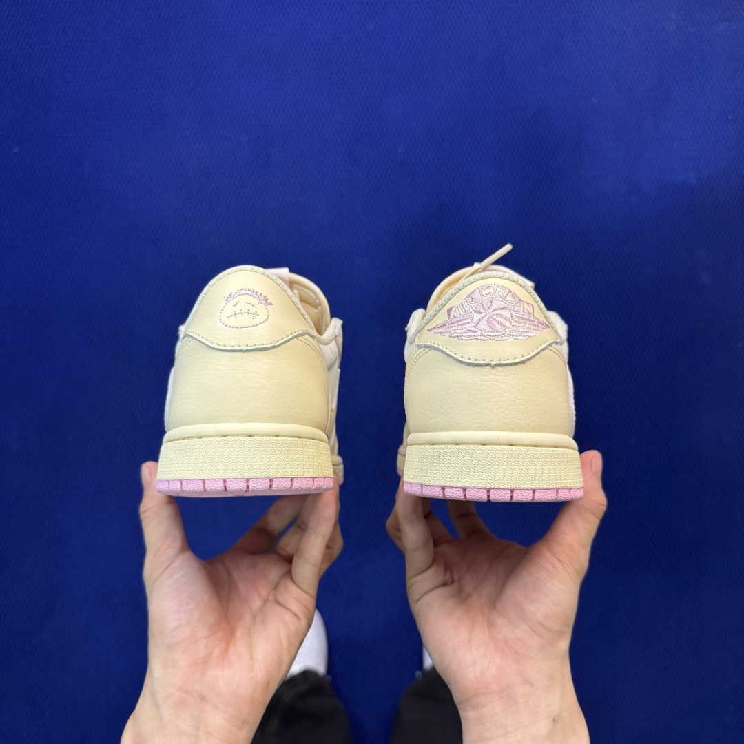 Travis Scott x Air Jordan Low 粉倒钩Shy Pink完美品质出货 进口头层