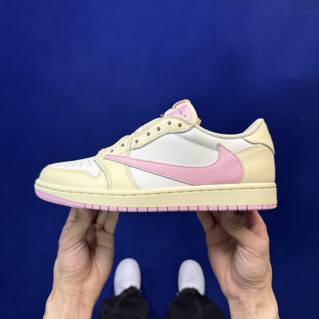 Travis Scott x Air Jordan Low 粉倒钩Shy Pink完美品质出货 进口头层