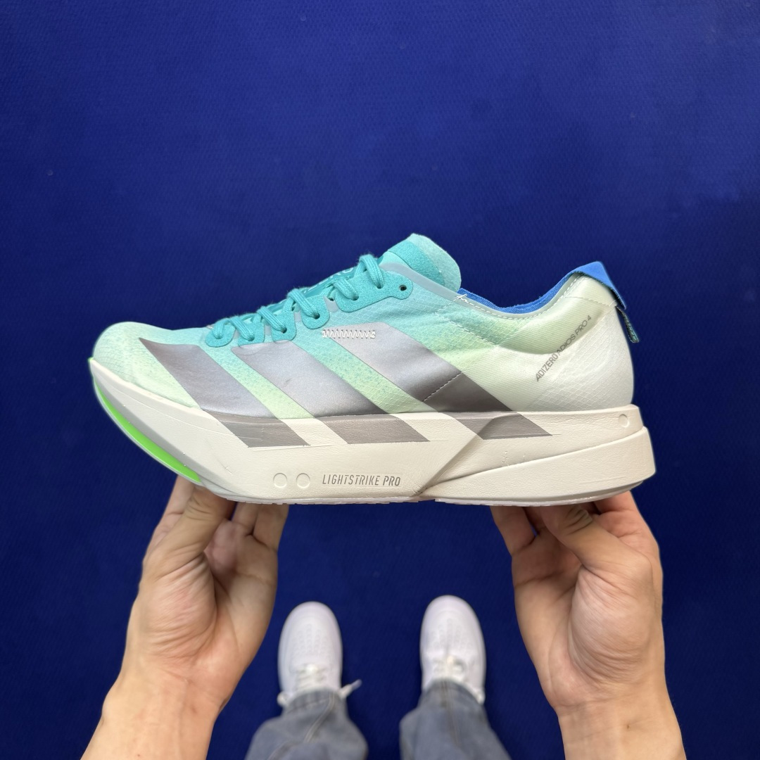 纯原真碳棒！adidas Adizero Adios Pro 4 阿迪达斯马拉松跑步鞋 第22色: 水绿