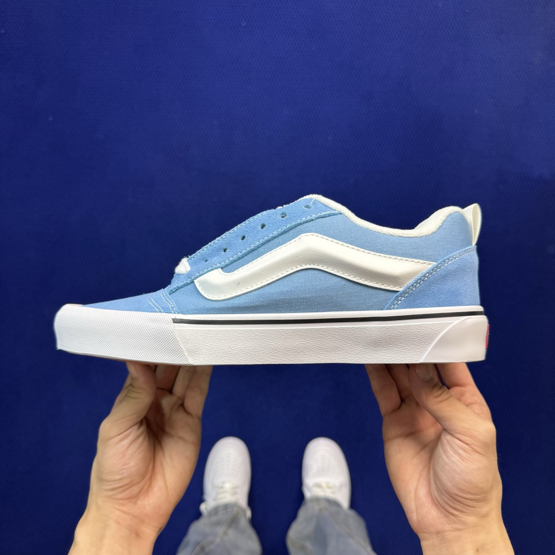 虎扑版！Vans Knu-Skool 低帮 KK57纯原级别外贸订单！万斯经典 硫化翻毛皮板鞋 粗宽立体