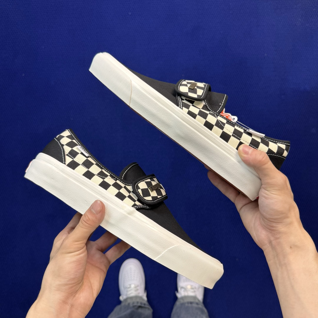 虎扑版！Vans Slip-On 绑带低帮 158V纯原级别外贸订单！万斯经典 硫化帆布板鞋正品海鸥线 