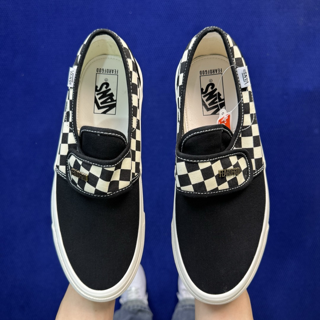 虎扑版！Vans Slip-On 绑带低帮 158V纯原级别外贸订单！万斯经典 硫化帆布板鞋正品海鸥线 