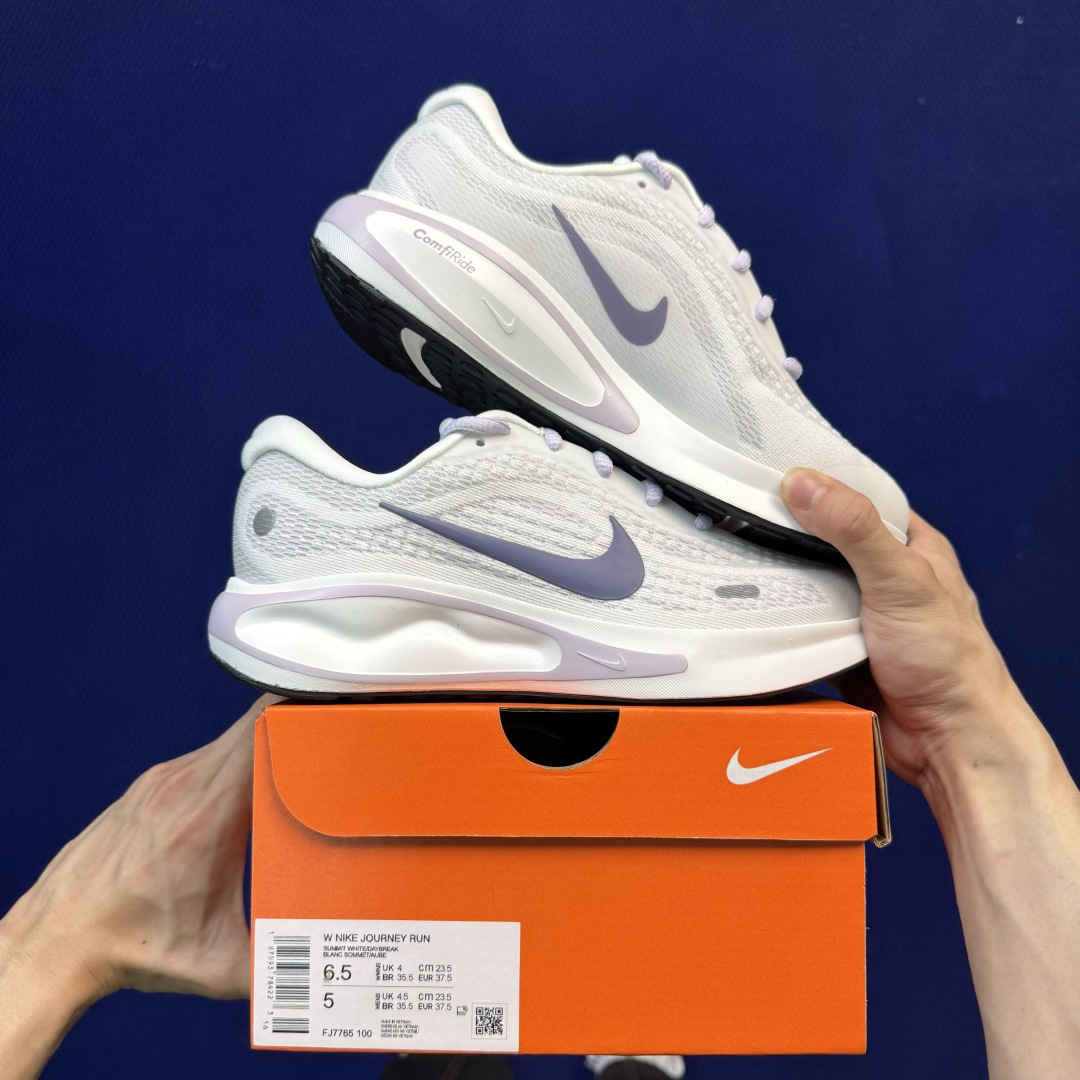 Nike Journey Run 休闲跑步鞋 第4色:白紫 货号：女鞋FJ7765-100 尺码：36-40带半码