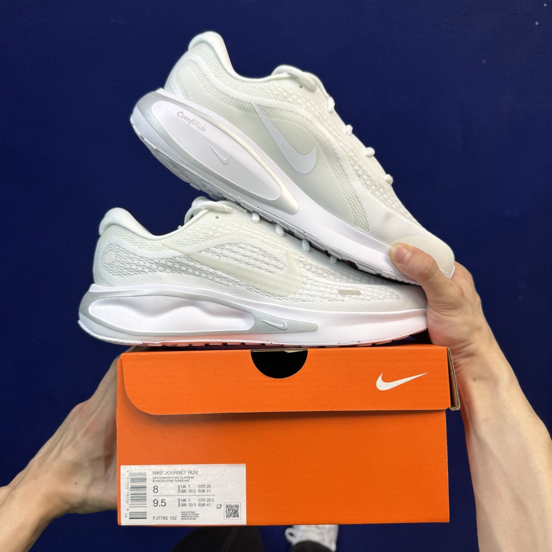 Nike Journey Run 休闲跑步鞋 第2色:全白 货号：男女鞋FJ7765-102 尺码：36-45带半码