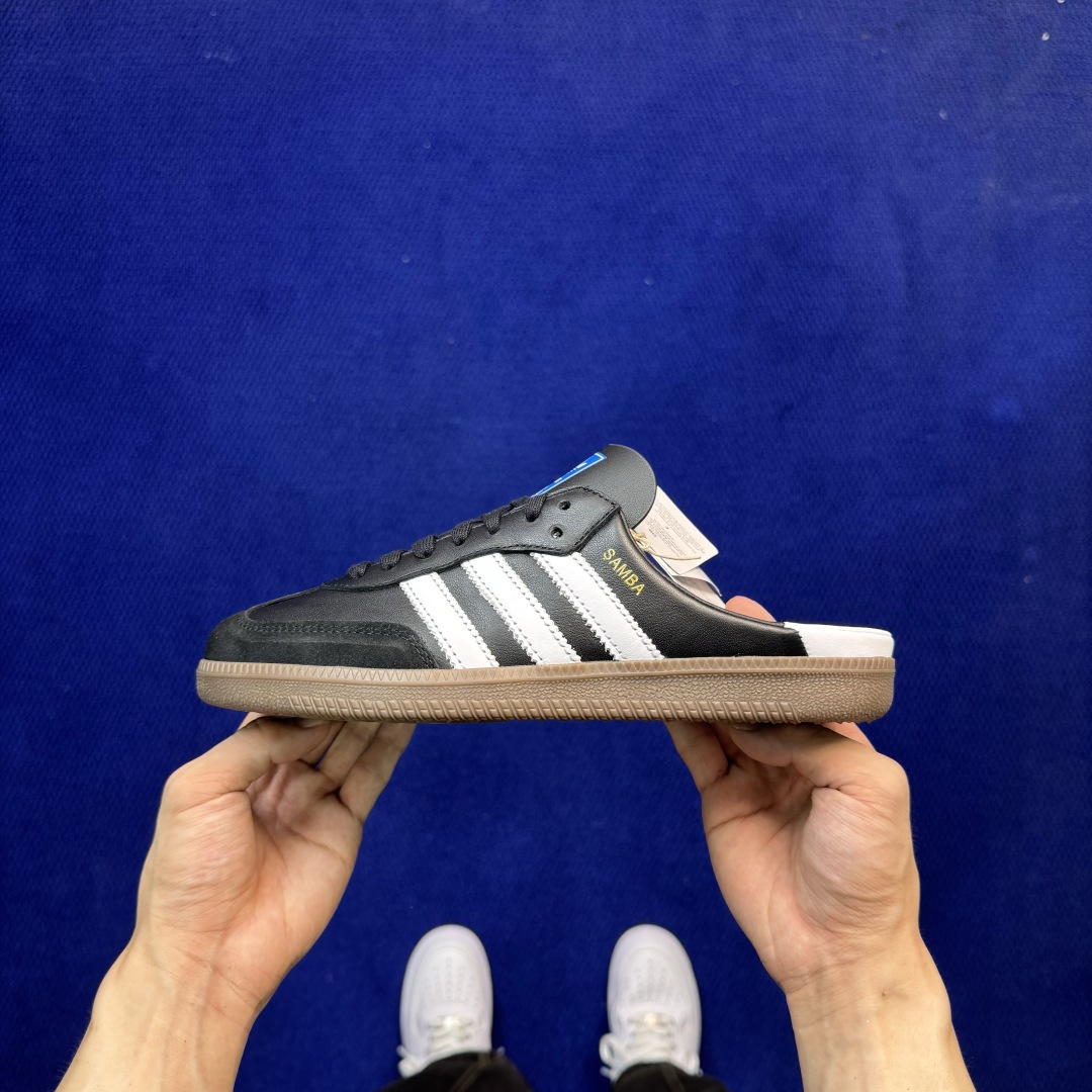 桑巴德训拖鞋一脚蹬 正确版出货！adidas originals Samba OG MULE 包头拖鞋货