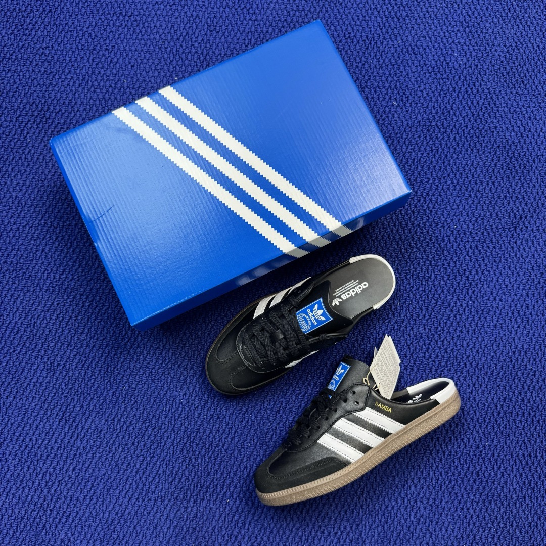 桑巴德训拖鞋一脚蹬 正确版出货！adidas originals Samba OG MULE 包头拖鞋货