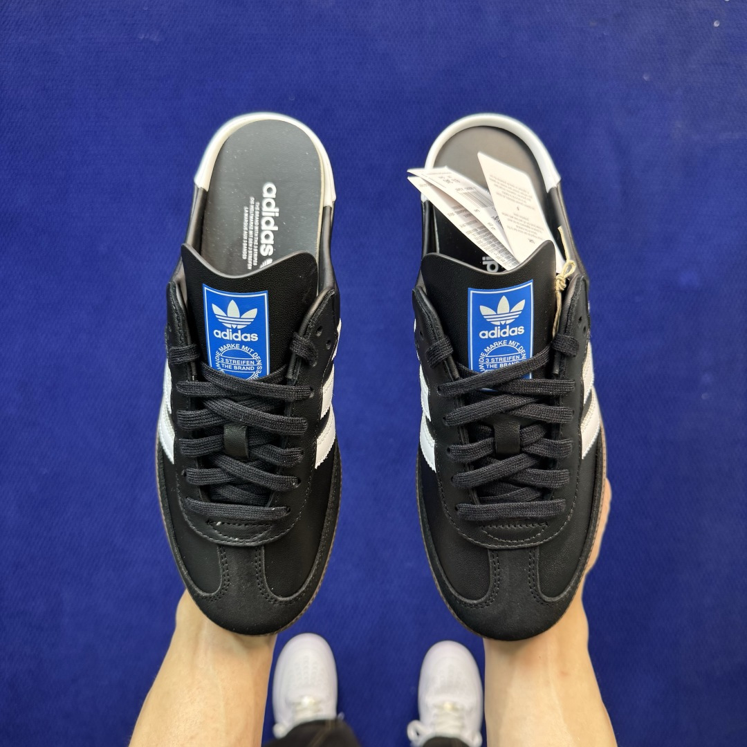 桑巴德训拖鞋一脚蹬 正确版出货！adidas originals Samba OG MULE 包头拖鞋货
