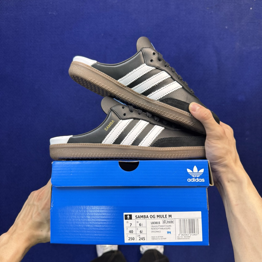 桑巴德训拖鞋一脚蹬 正确版出货！adidas originals Samba OG MULE 包头拖鞋货