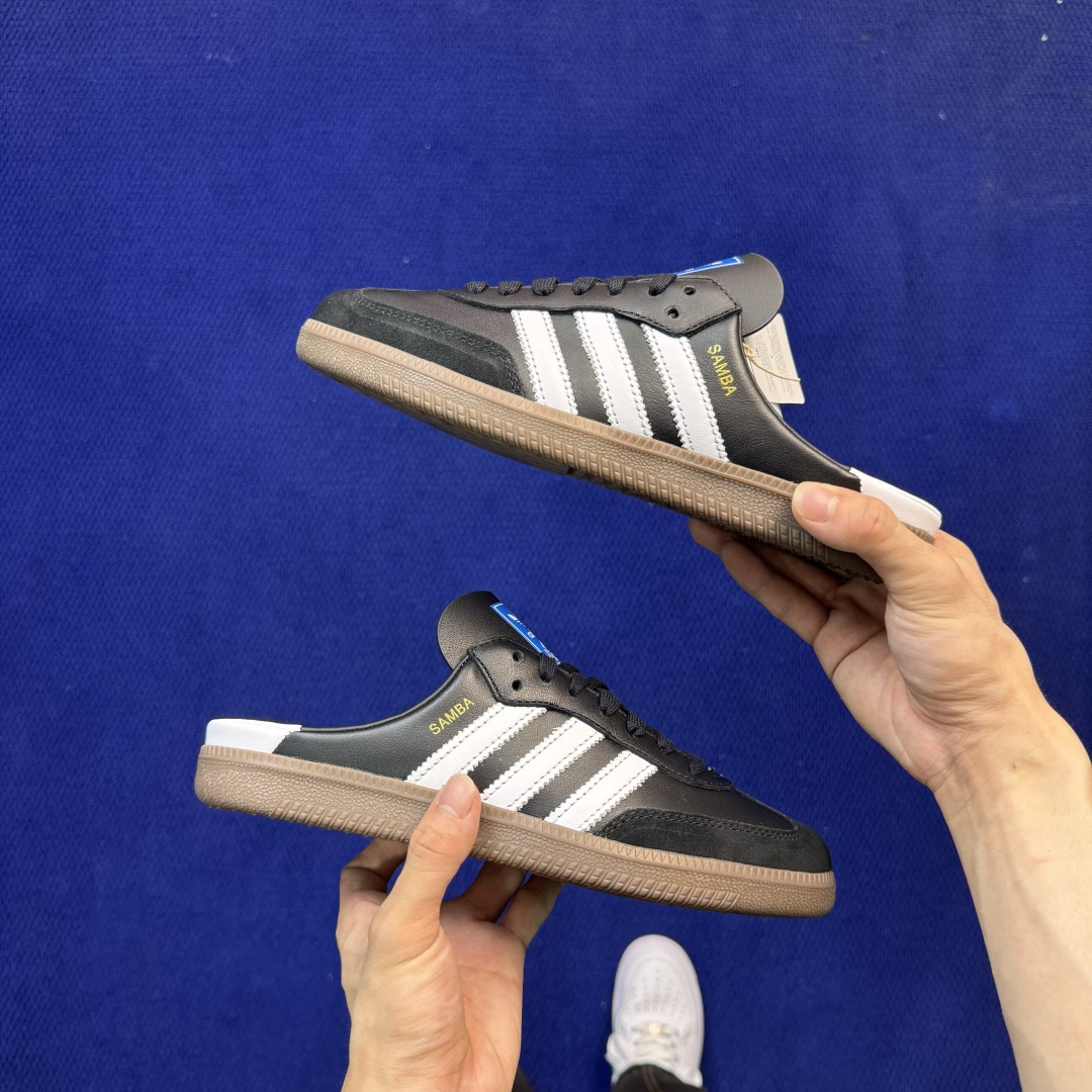 桑巴德训拖鞋一脚蹬 正确版出货！adidas originals Samba OG MULE 包头拖鞋货