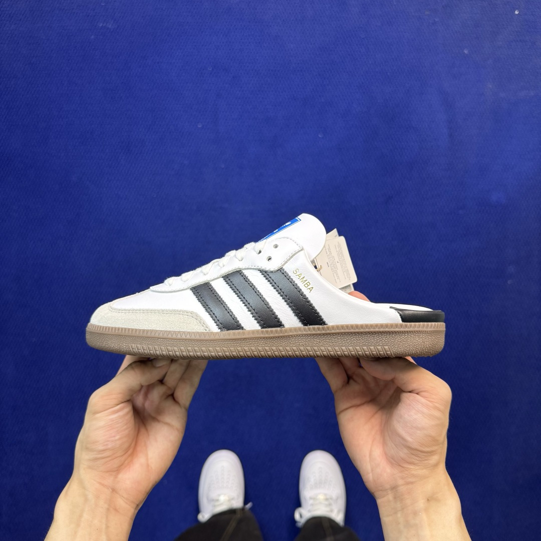 桑巴德训拖鞋一脚蹬 正确版出货！adidas originals Samba OG MULE 包头拖鞋货