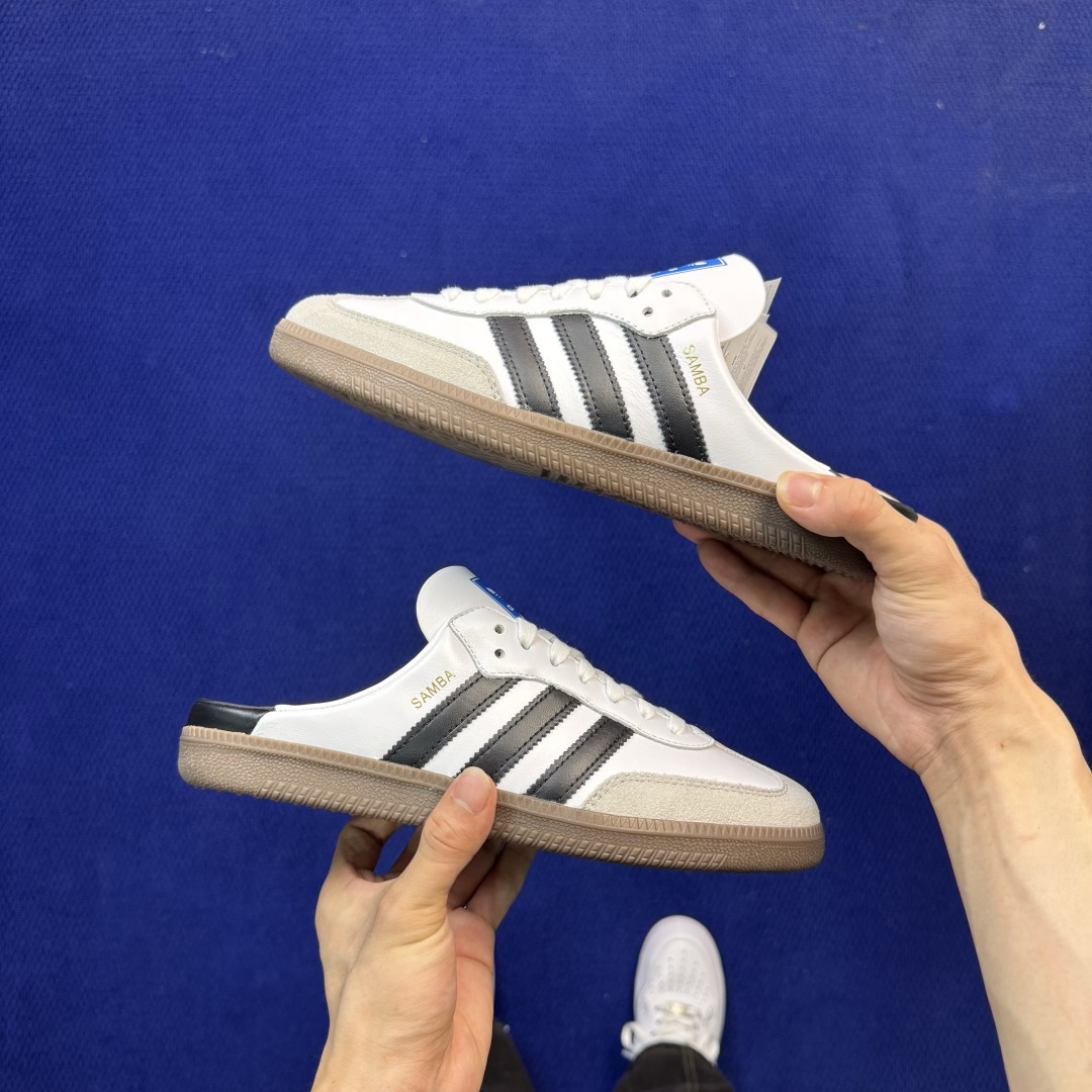 桑巴德训拖鞋一脚蹬 正确版出货！adidas originals Samba OG MULE 包头拖鞋货