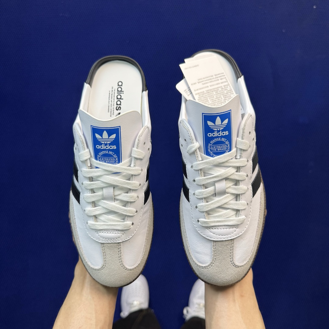 桑巴德训拖鞋一脚蹬 正确版出货！adidas originals Samba OG MULE 包头拖鞋货