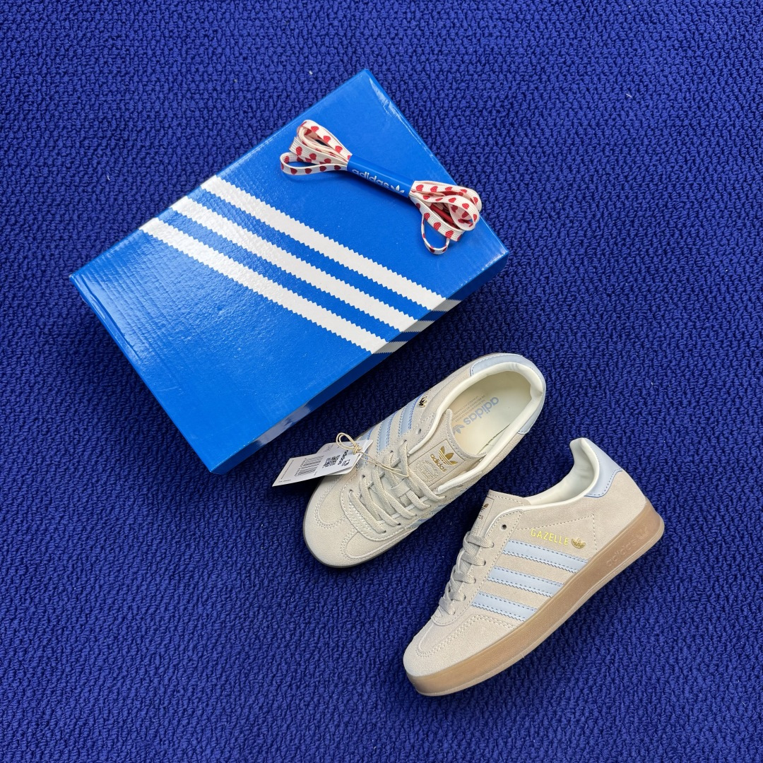 核心价格表私XJ版 极致性价比！阿迪T字德训鞋：浅卡其色Adidas/阿迪达斯 Gazelle 桑巴板鞋