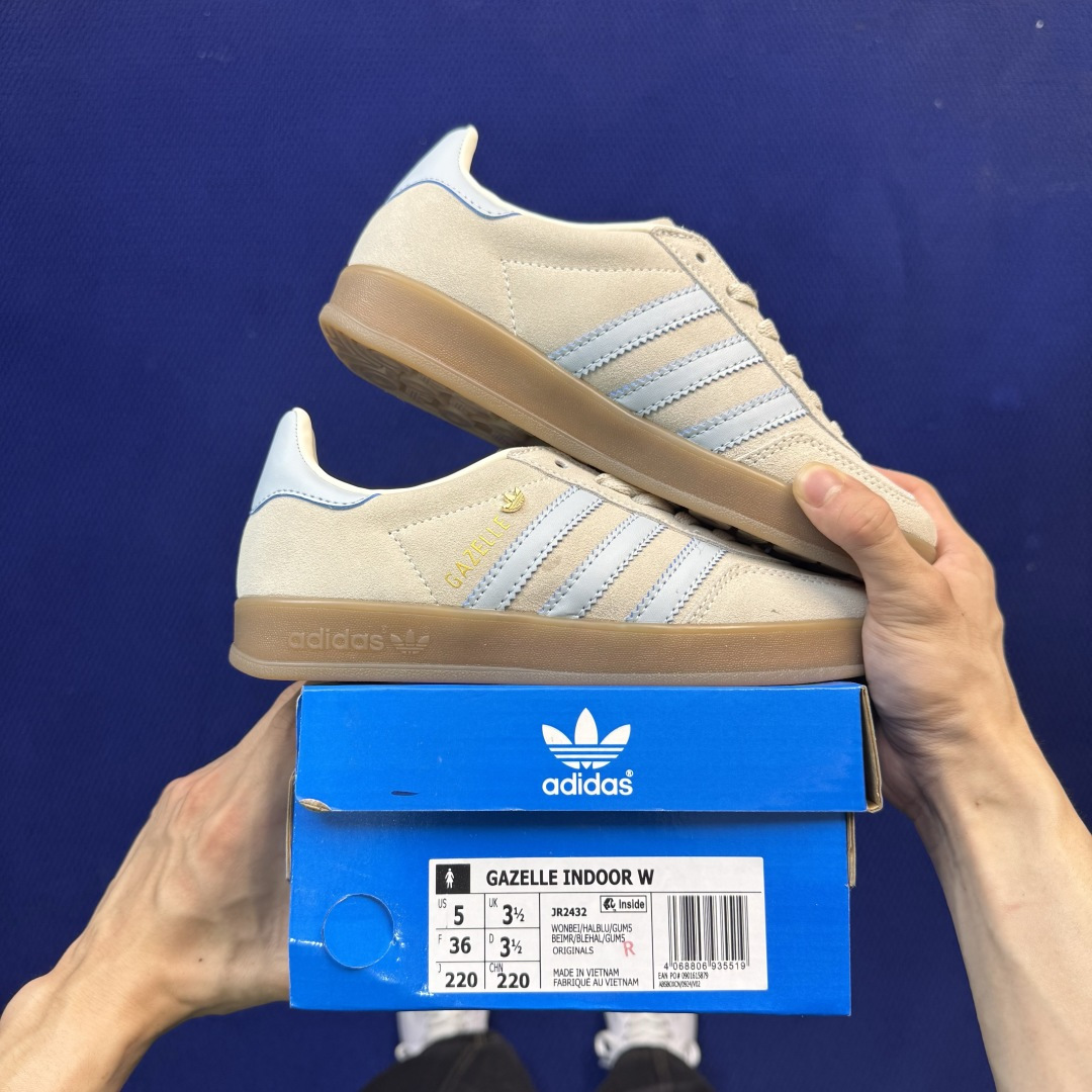 核心价格表私XJ版 极致性价比！阿迪T字德训鞋：浅卡其色Adidas/阿迪达斯 Gazelle 桑巴板鞋