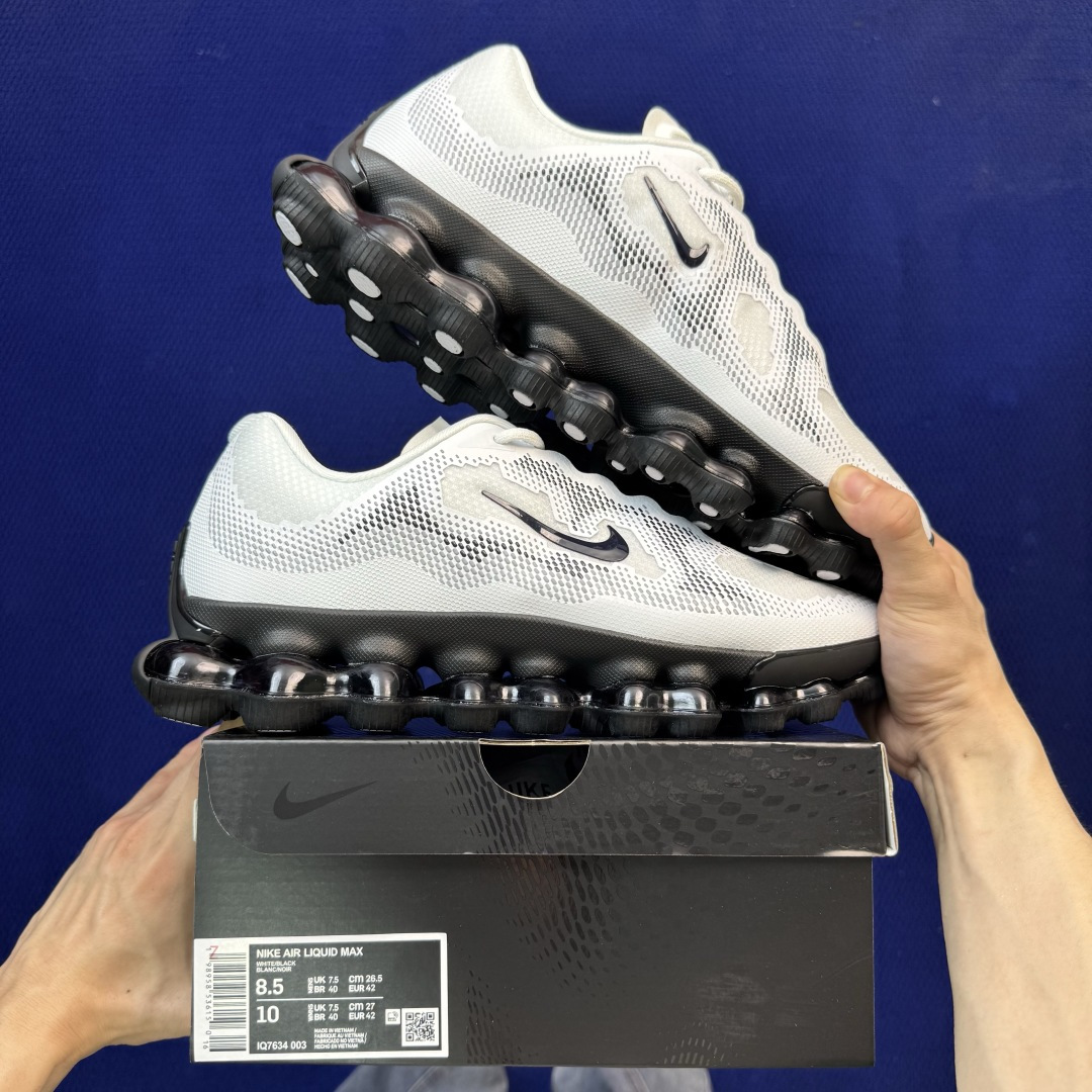 Nike AIR LIQUID MAX 第4色:白黑超弹气垫大底，上脚踩云感直接拉满！货号：IQ7634