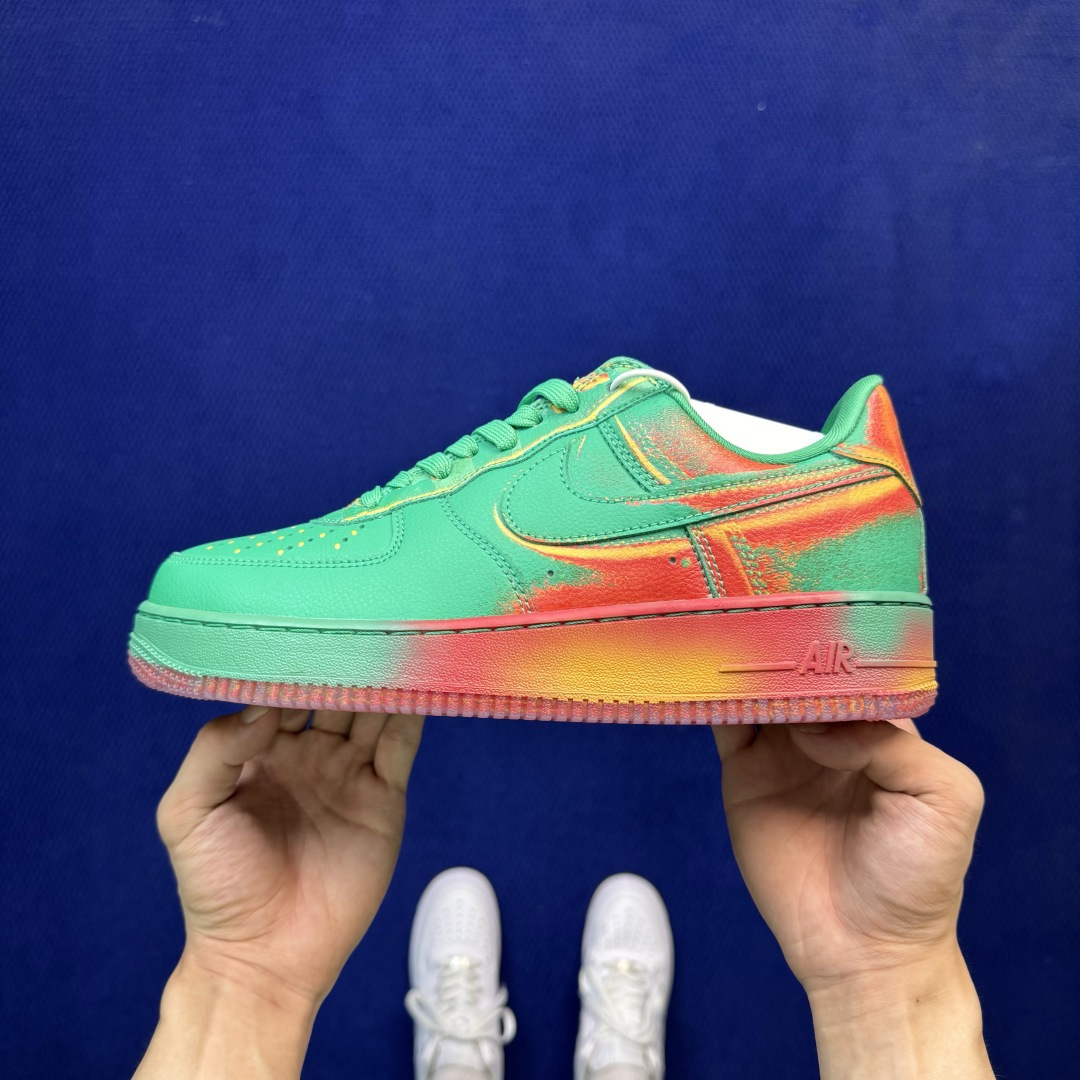 3A空军！第653色：渐变腮红绿橙Nike Air Force 1 Low百分百原鞋开发！PT市场真正匠