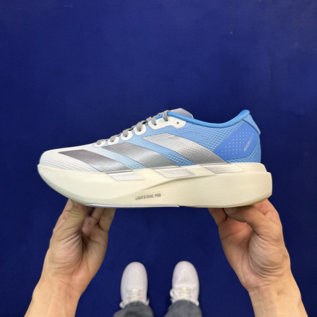 新版 AD Adizero Evo SL 阿迪达斯马拉松跑步鞋轻量Q弹缓震跑鞋新体验！第43色:渐变蓝货