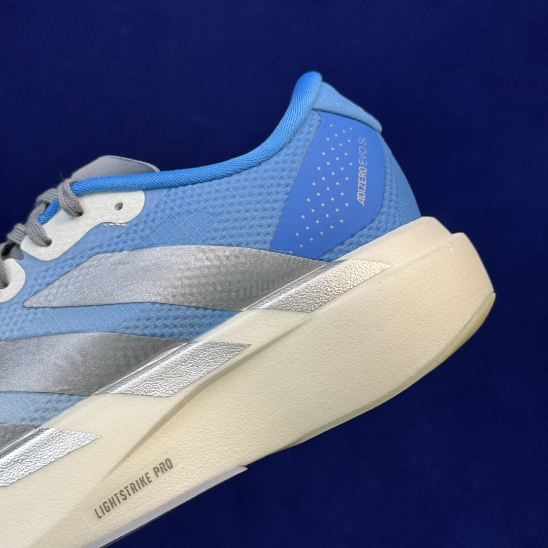 新版 AD Adizero Evo SL 阿迪达斯马拉松跑步鞋轻量Q弹缓震跑鞋新体验！第43色:渐变蓝货