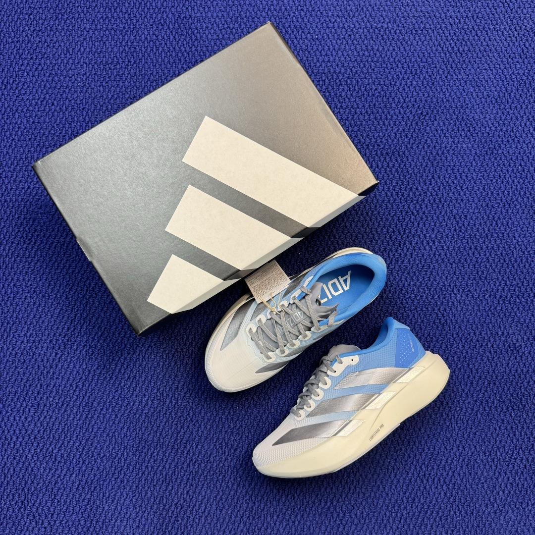 新版 AD Adizero Evo SL 阿迪达斯马拉松跑步鞋轻量Q弹缓震跑鞋新体验！第43色:渐变蓝货