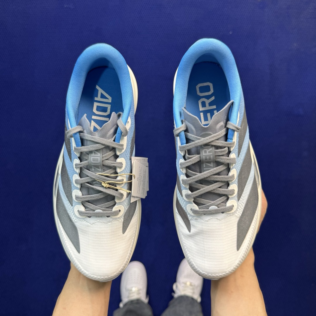 新版 AD Adizero Evo SL 阿迪达斯马拉松跑步鞋轻量Q弹缓震跑鞋新体验！第43色:渐变蓝货