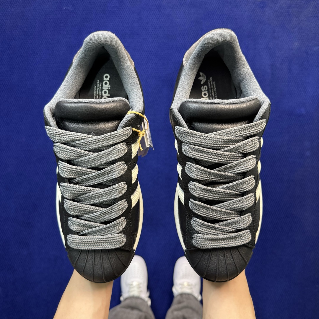 DT过验版！经典贝壳头 三代adlidas originals Superstar ST 黑米货号：KI