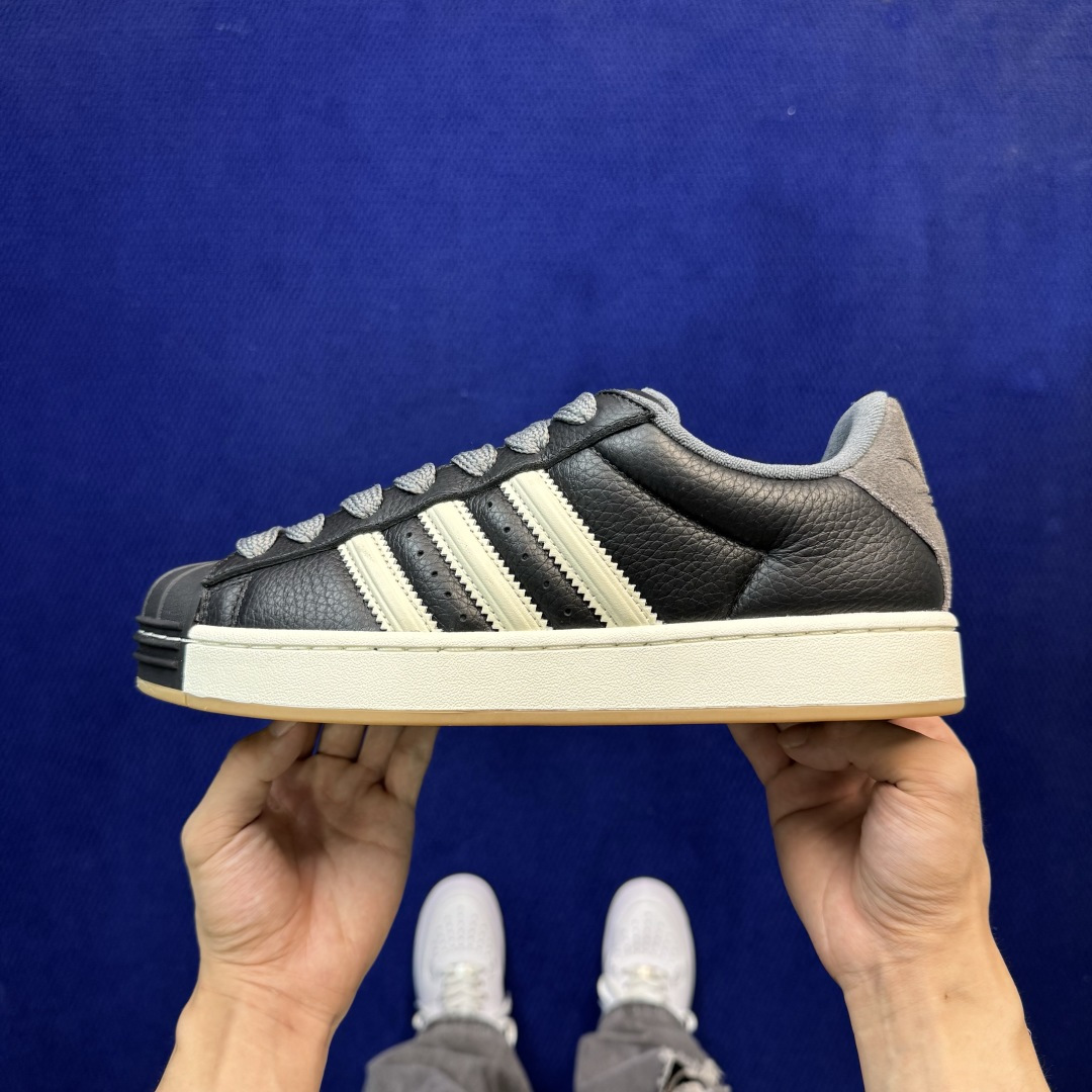 DT过验版！经典贝壳头 三代adlidas originals Superstar ST 黑米货号：KI