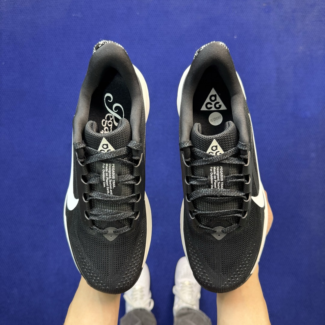 大厂纯原1:1！Nike ACG PEGASUS TRAIL 越野跑步鞋公司级 第1色:黑白货号：HV8