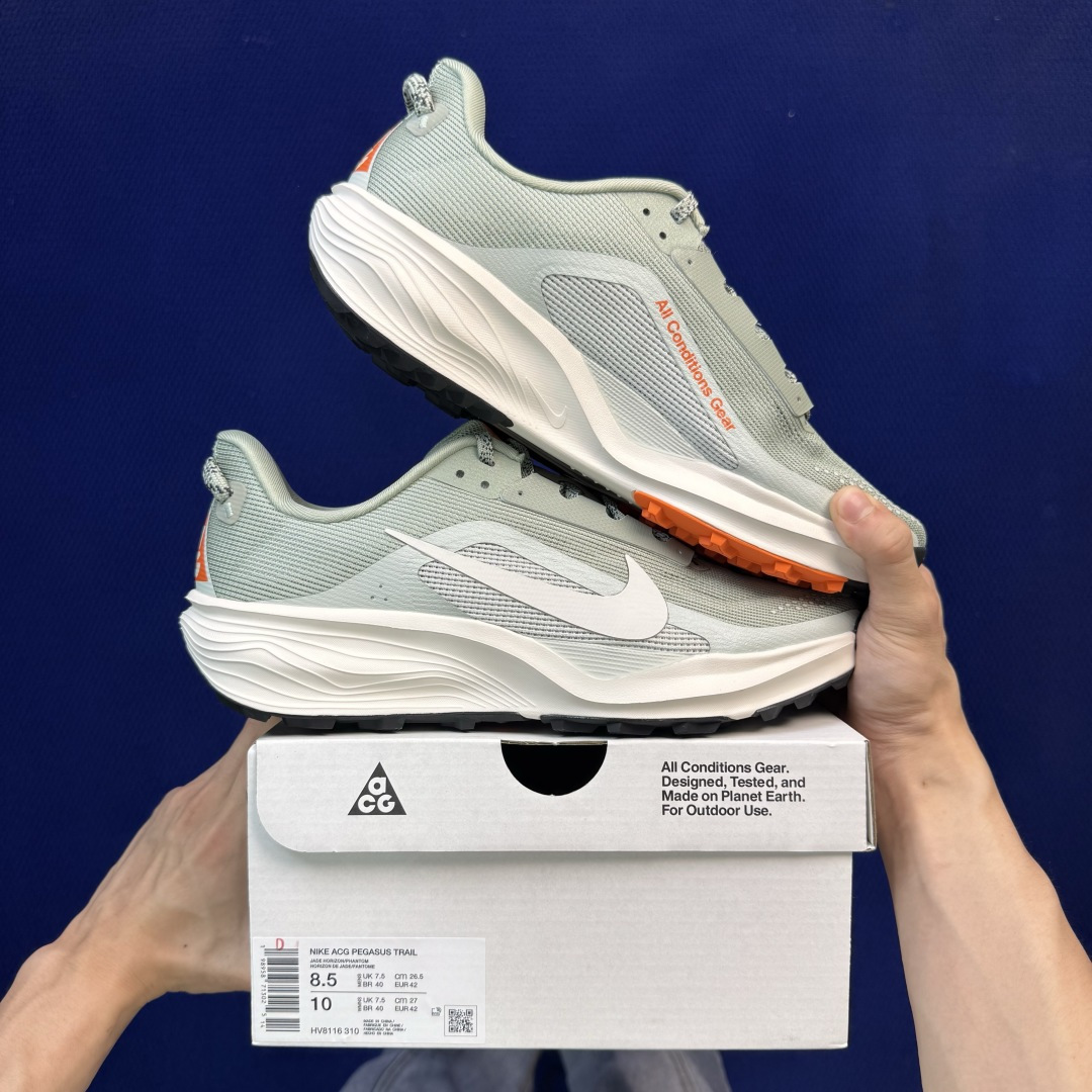大厂纯原1:1！Nike ACG PEGASUS TRAIL 越野跑步鞋公司级 第2色:黑白灰绿货号：H