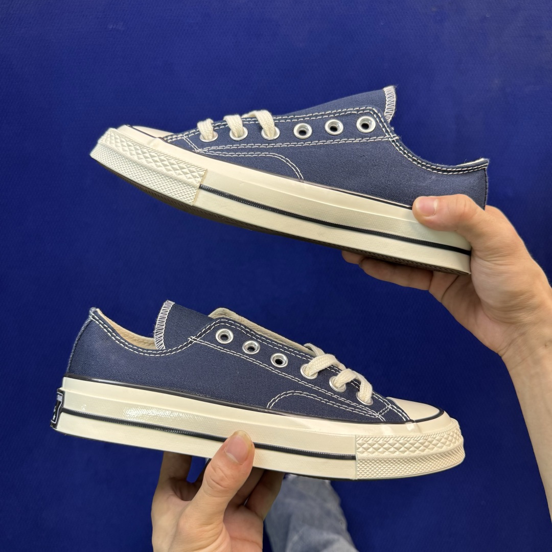 升级改良小头款 Converse Chuck 1970s 藏蓝低帮帆布鞋鞋头弧度调试完美 流畅一体 后跟