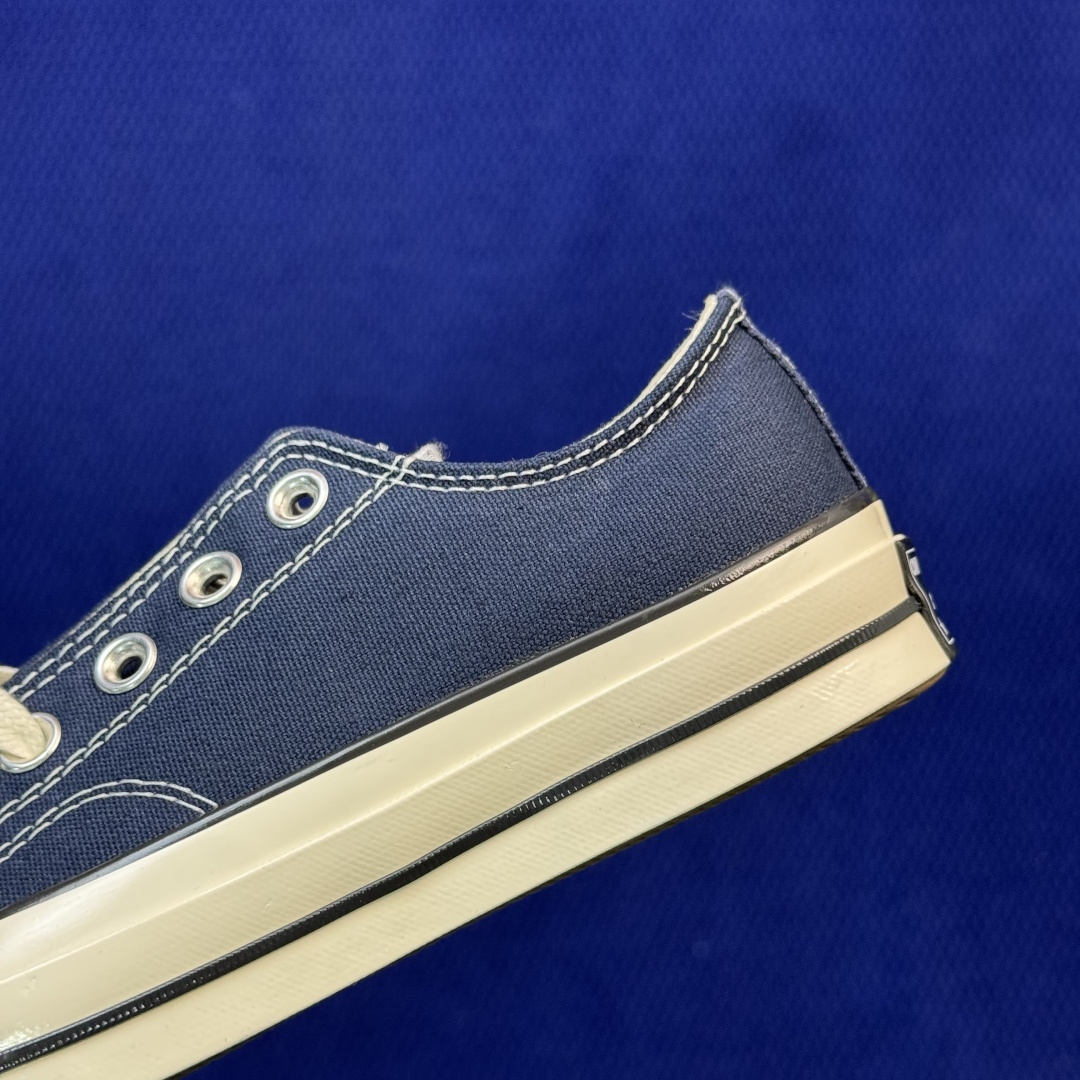 升级改良小头款 Converse Chuck 1970s 藏蓝低帮帆布鞋鞋头弧度调试完美 流畅一体 后跟