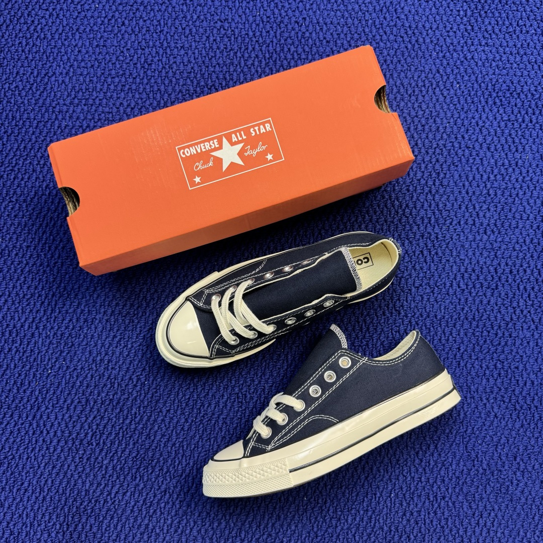 升级改良小头款 Converse Chuck 1970s 藏蓝低帮帆布鞋鞋头弧度调试完美 流畅一体 后跟