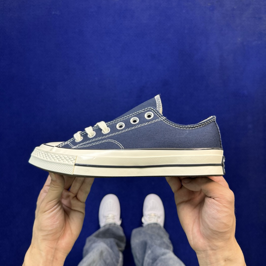 升级改良小头款 Converse Chuck 1970s 藏蓝低帮帆布鞋鞋头弧度调试完美 流畅一体 后跟