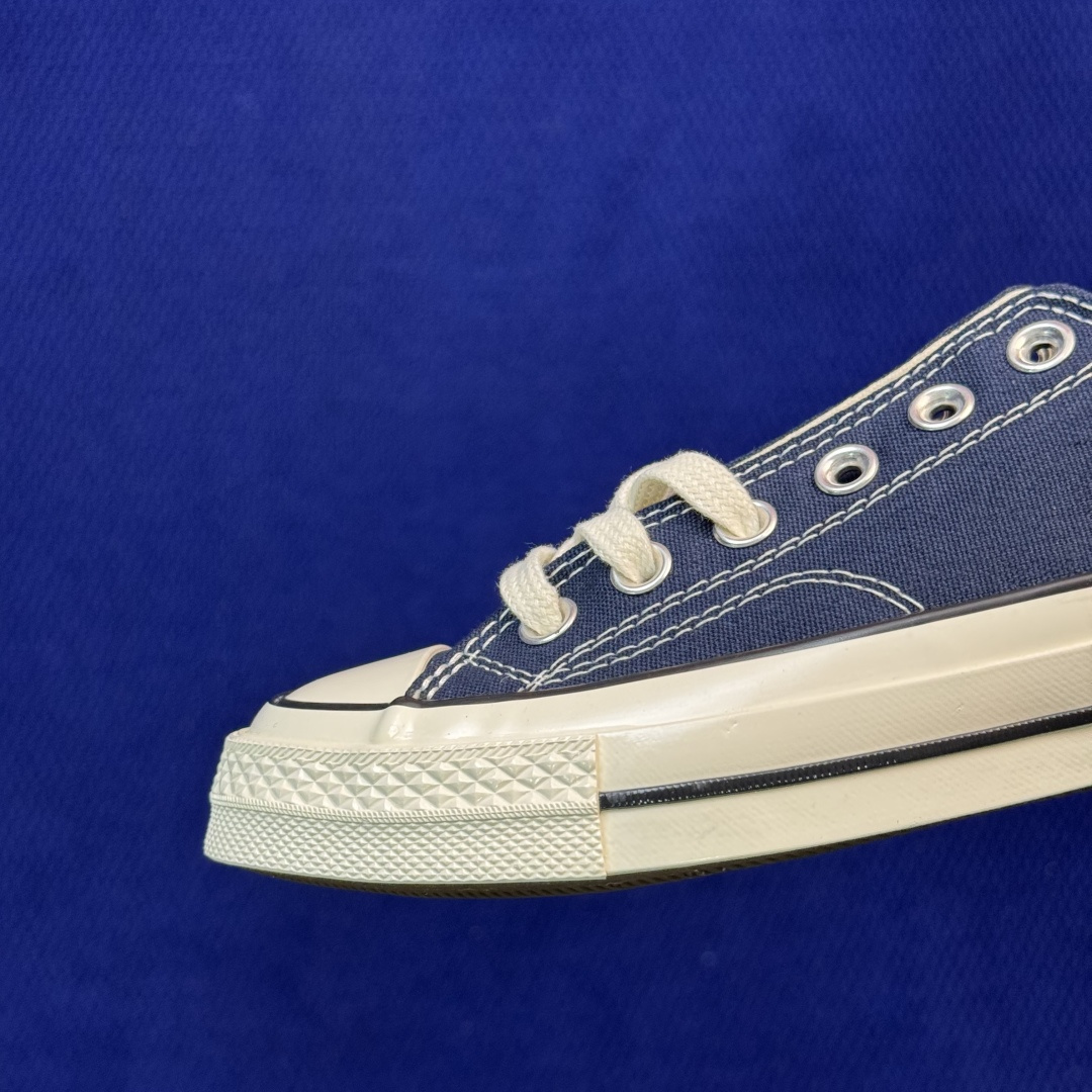 升级改良小头款 Converse Chuck 1970s 藏蓝低帮帆布鞋鞋头弧度调试完美 流畅一体 后跟