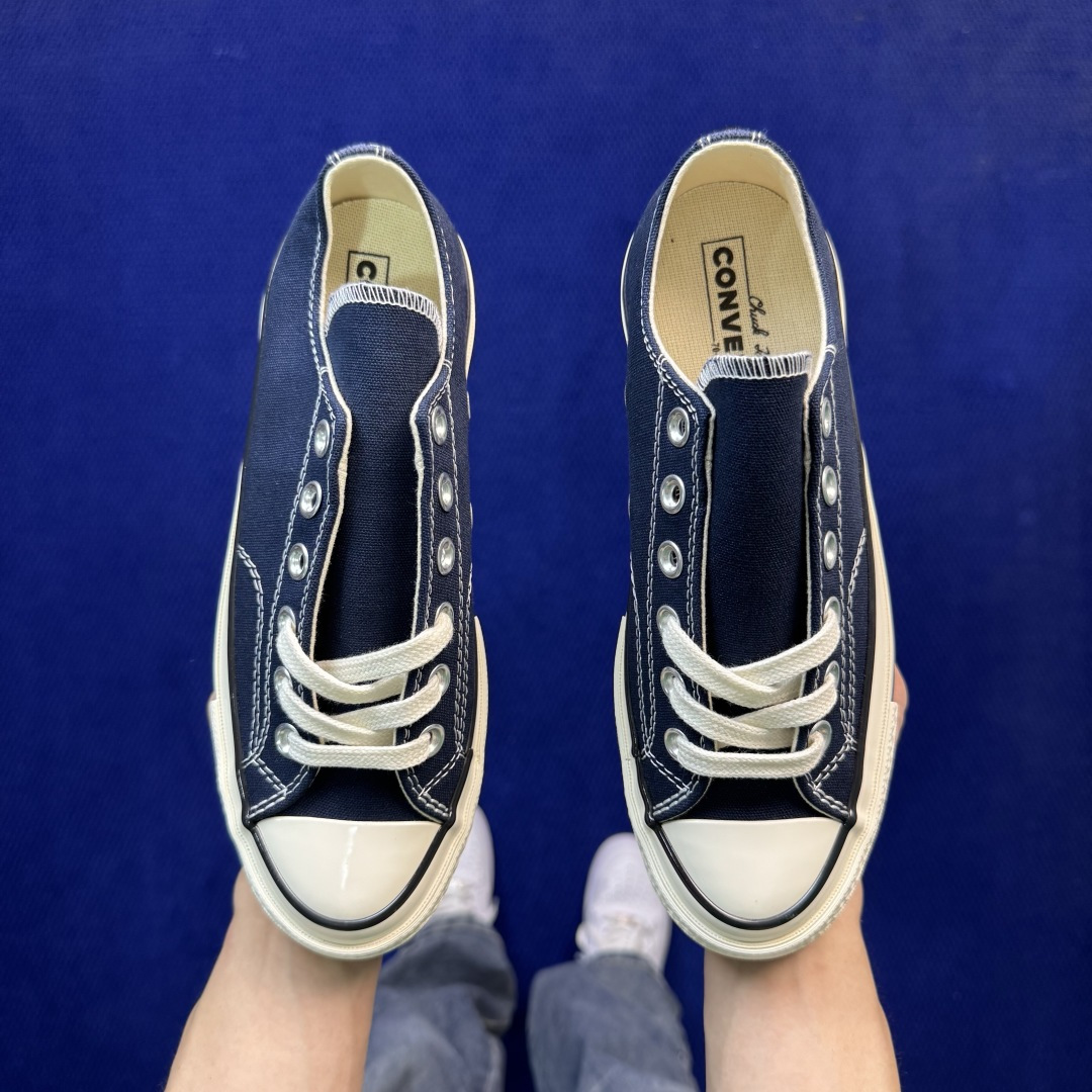 升级改良小头款 Converse Chuck 1970s 藏蓝低帮帆布鞋鞋头弧度调试完美 流畅一体 后跟