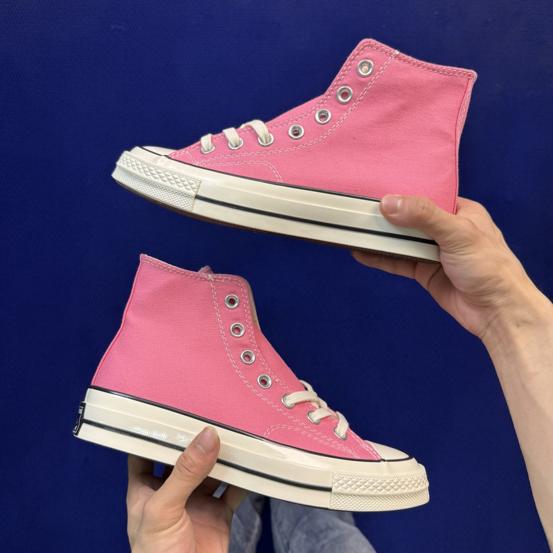 升级改良小头款 Converse Chuck 1970s 芭比粉高帮帆布鞋鞋头弧度调试完美 流畅一体 后